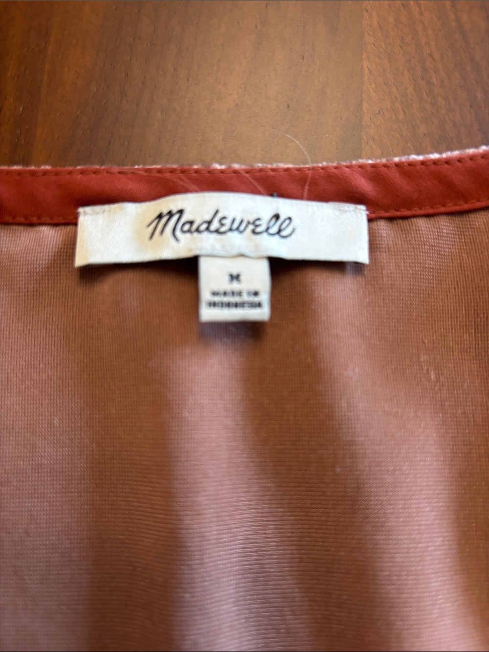 Madewell Velvet V-Neck Ruffle Hem Top - Rust - Picture 4 of 4